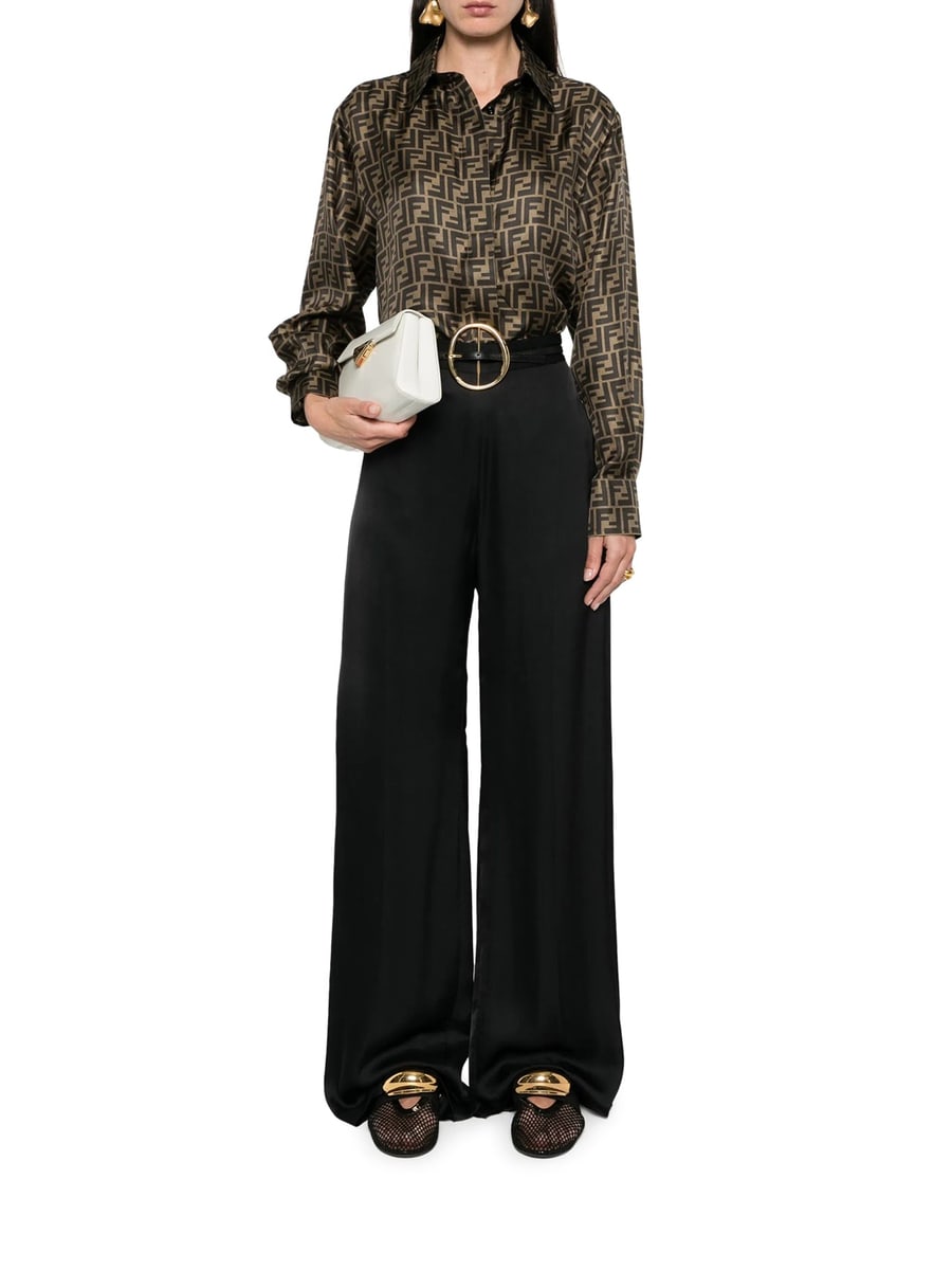 Fendi FF BROWN SILK SHIRT, view 2