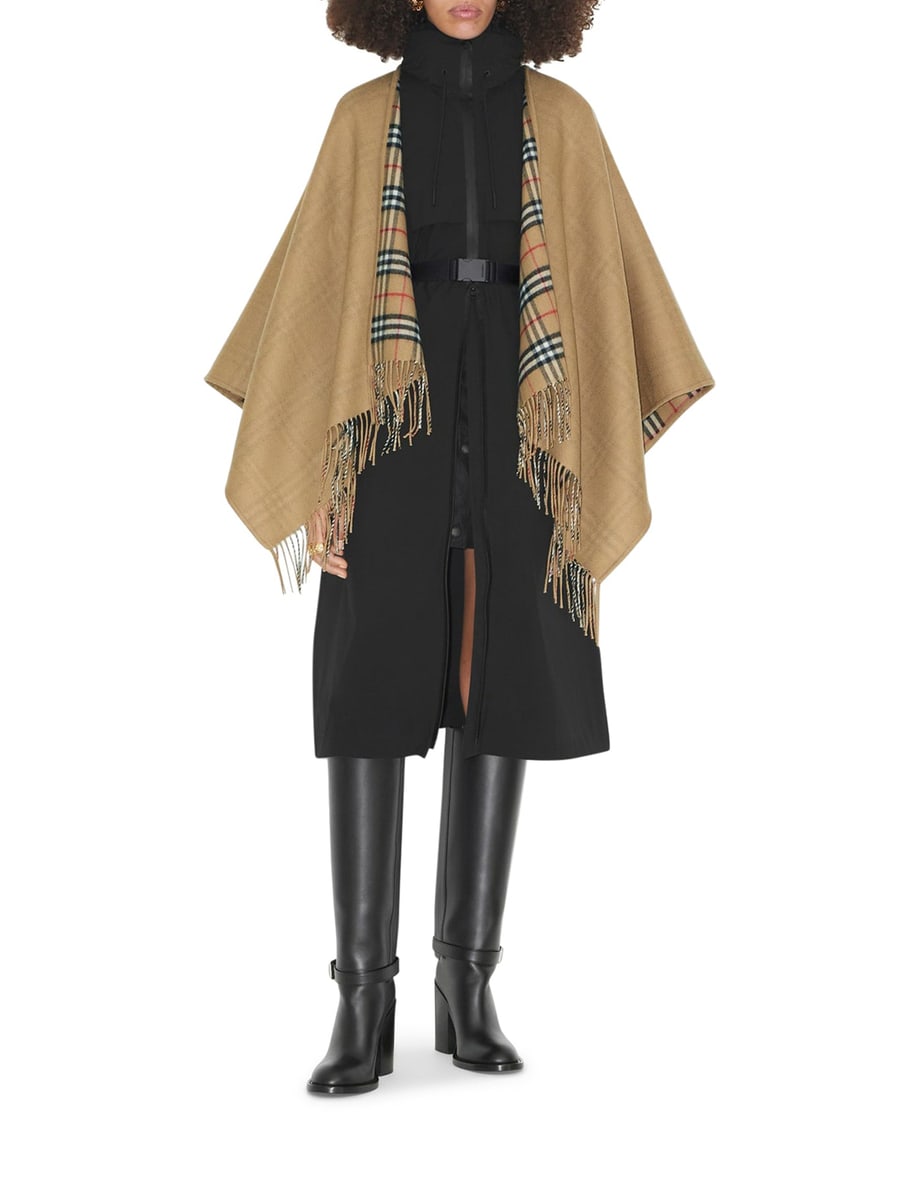 Burberry REVERSIBLE CHECK WOOL CAPE, view 3