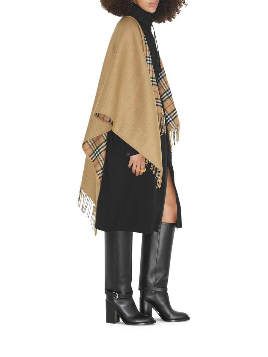 Burberry REVERSIBLE CHECK WOOL CAPE, view 4