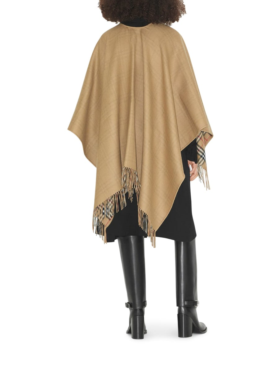 Burberry REVERSIBLE CHECK WOOL CAPE, view 5