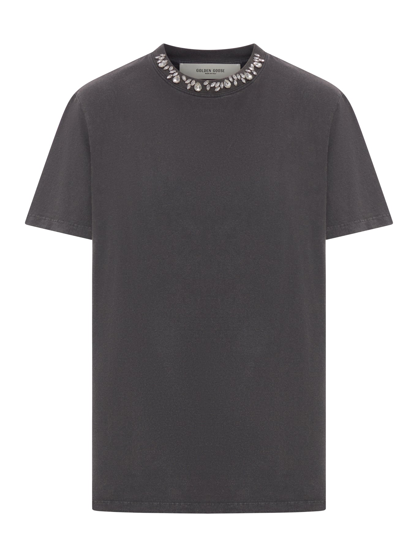 Golden Goose GREY T-SHIRT WITH CRYSTALS