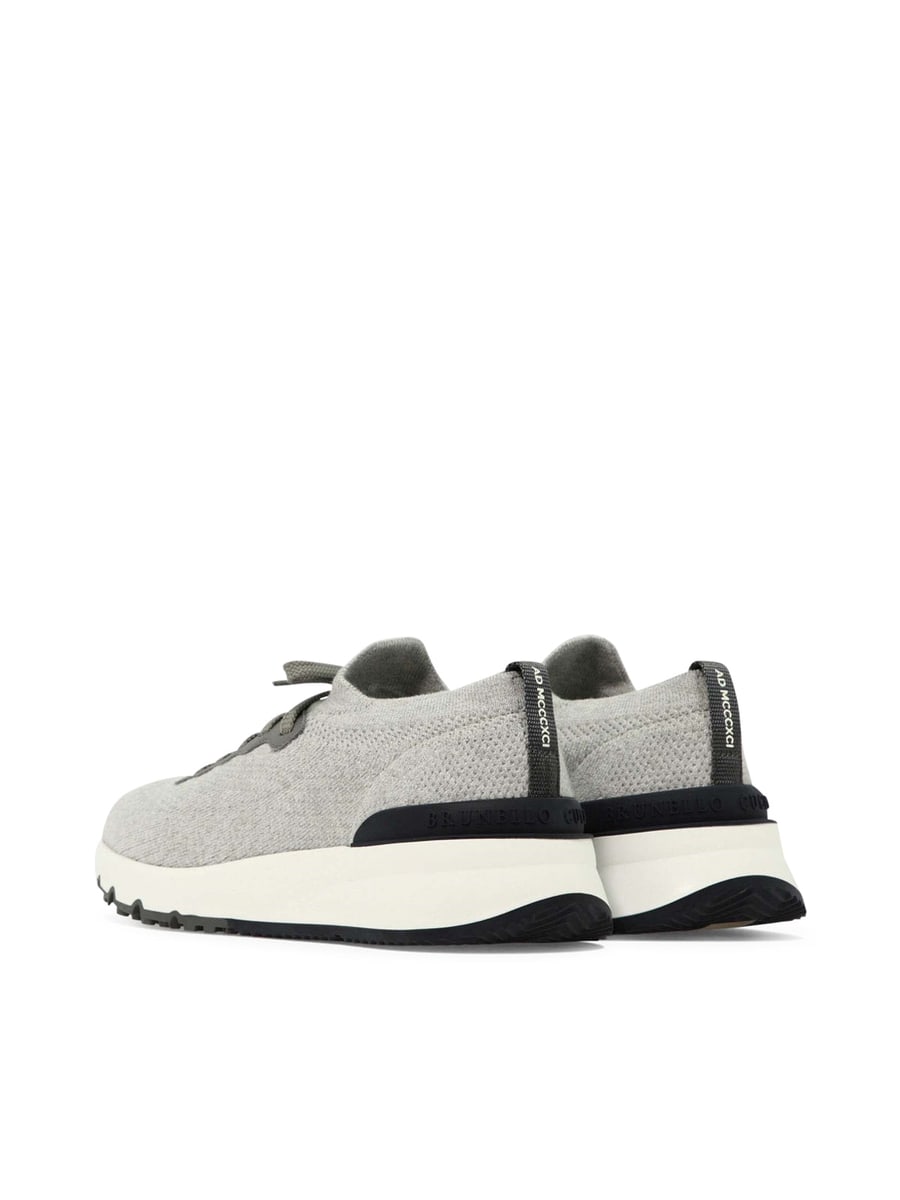 Brunello Cucinelli KNITTED LOW TOP SNEAKERS, view 4