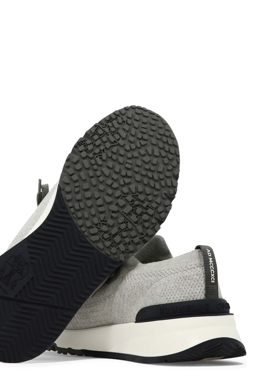 Brunello Cucinelli KNITTED LOW TOP SNEAKERS, view 5