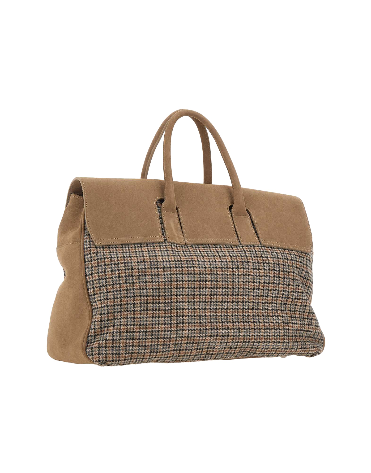 ELEVENTY Borsa in pelle scamosciata e tessuto, view 2