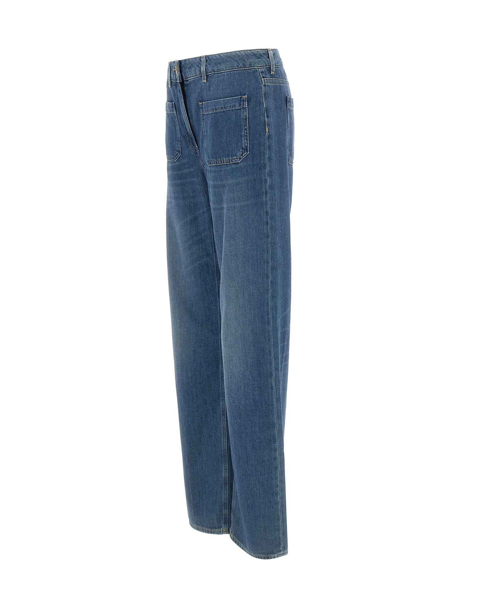 Elisabetta Franchi Jeans a gamba larga e dritta, view 2