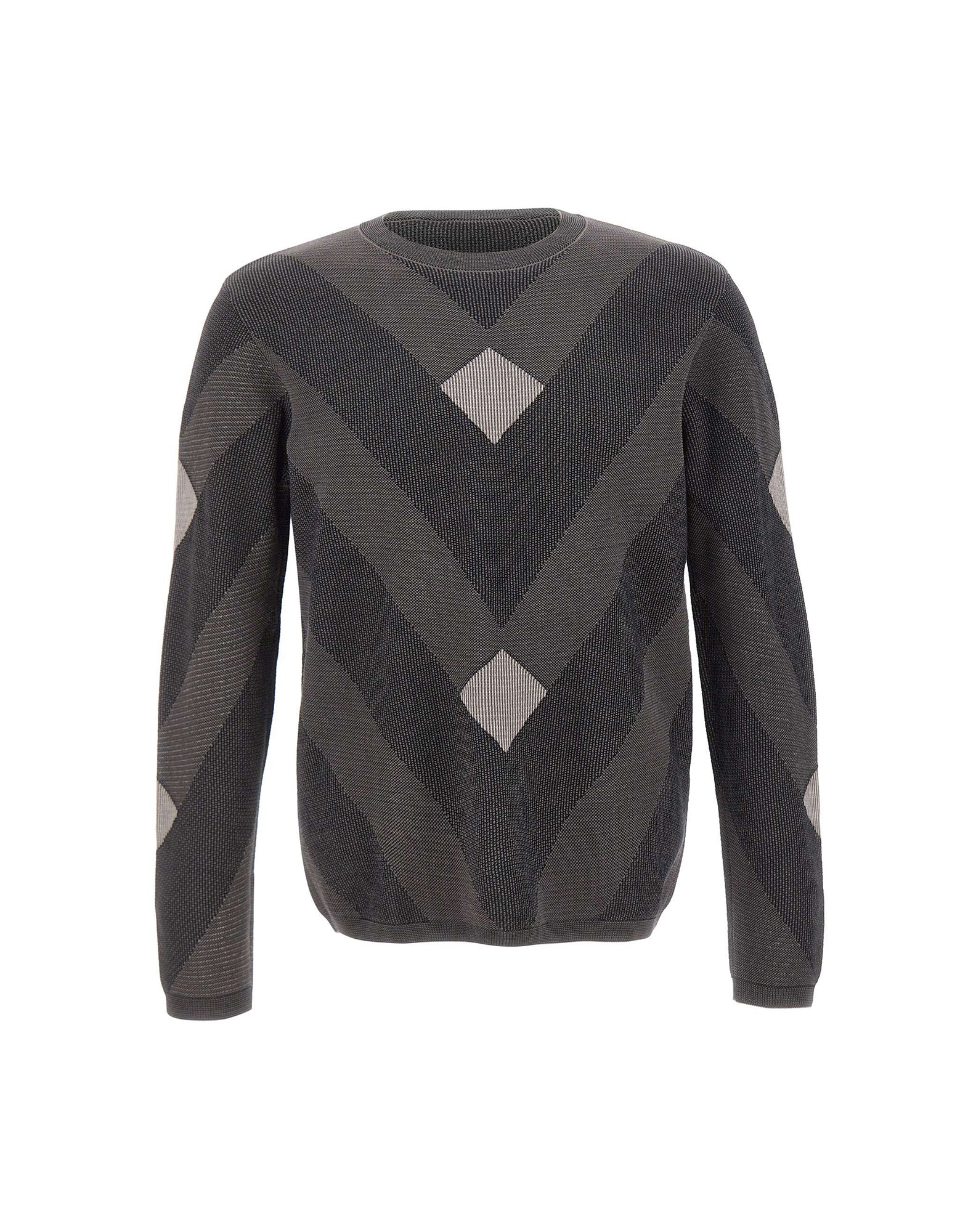 Emporio Armani Maglia in cotone con fantasia jacquard