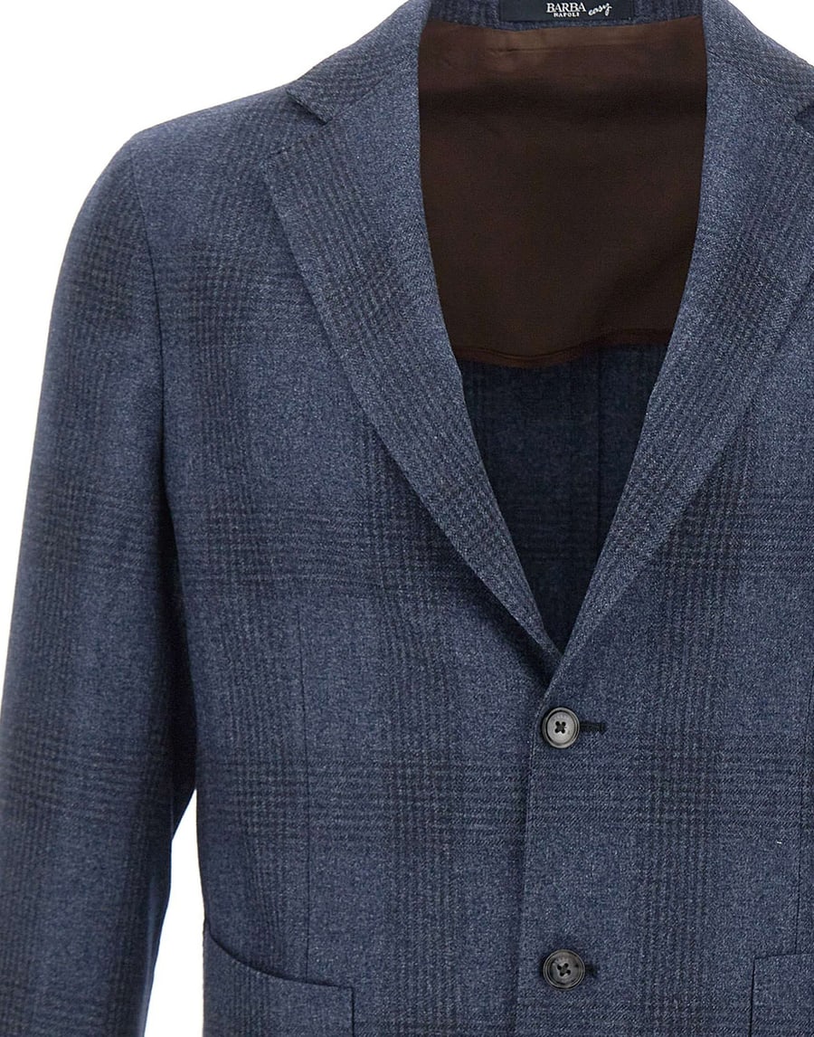 BARBA Blazer in misto lana e cotone, view 4