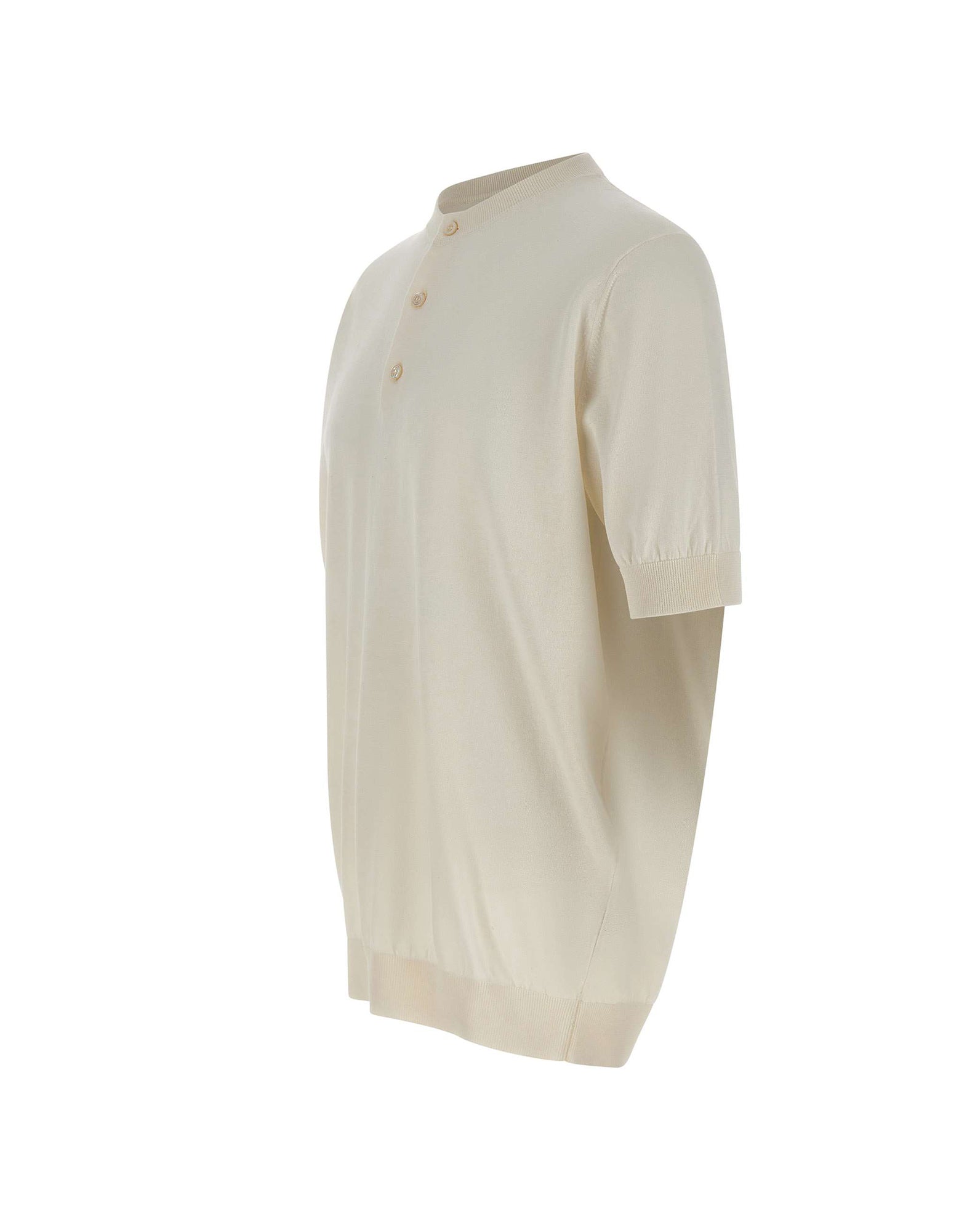 FILIPPO DE LAURENTIIS Maglia in cotone con bottoni, view 2