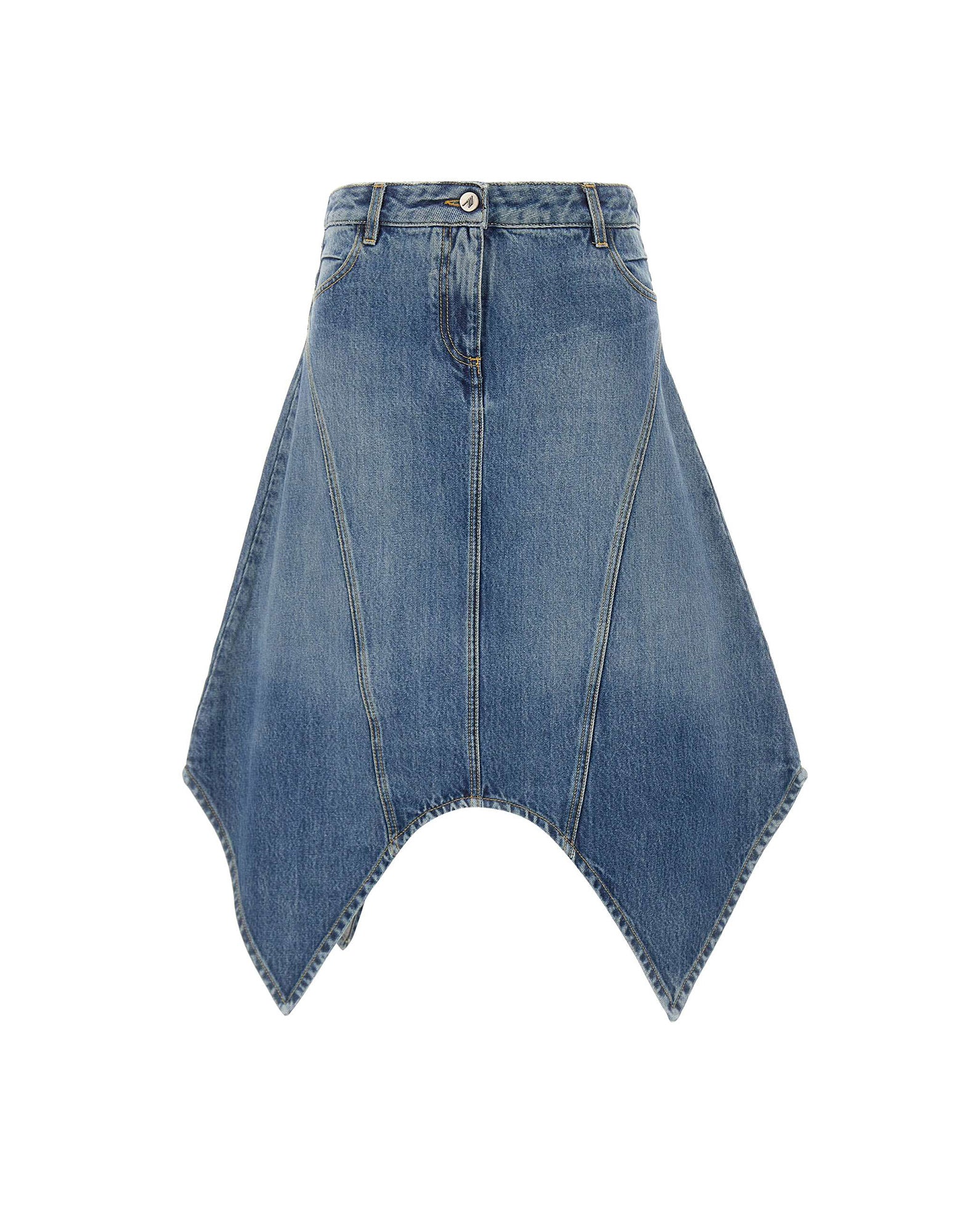 The Attico Gonna midi in denim