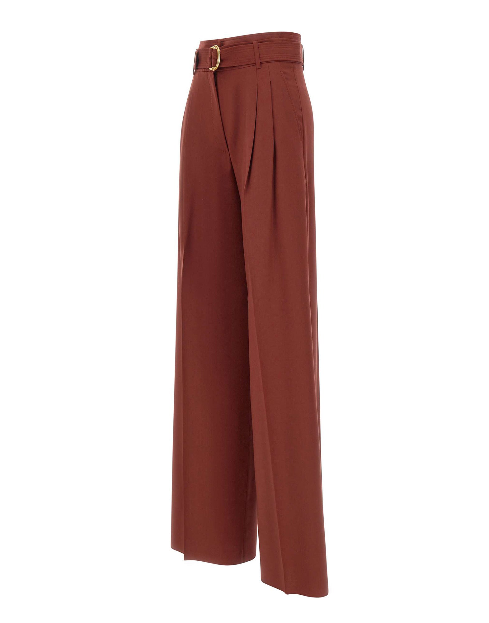 Max Mara Studio Pantalone a vita alta in tela di lana, view 2