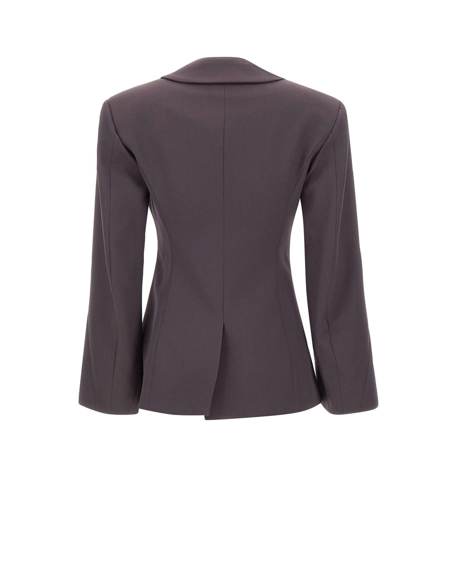 The Attico Blazer in lana con foulard, view 3