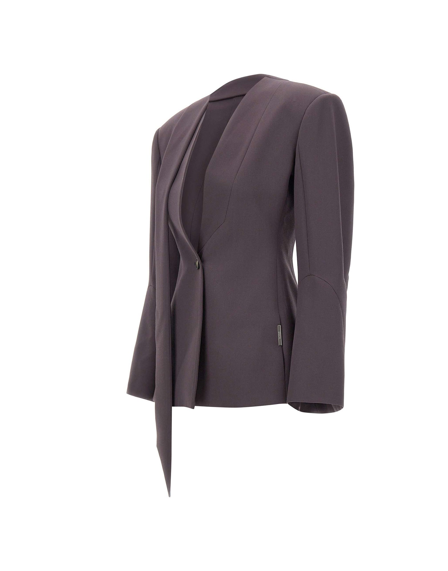 The Attico Blazer in lana con foulard, view 2