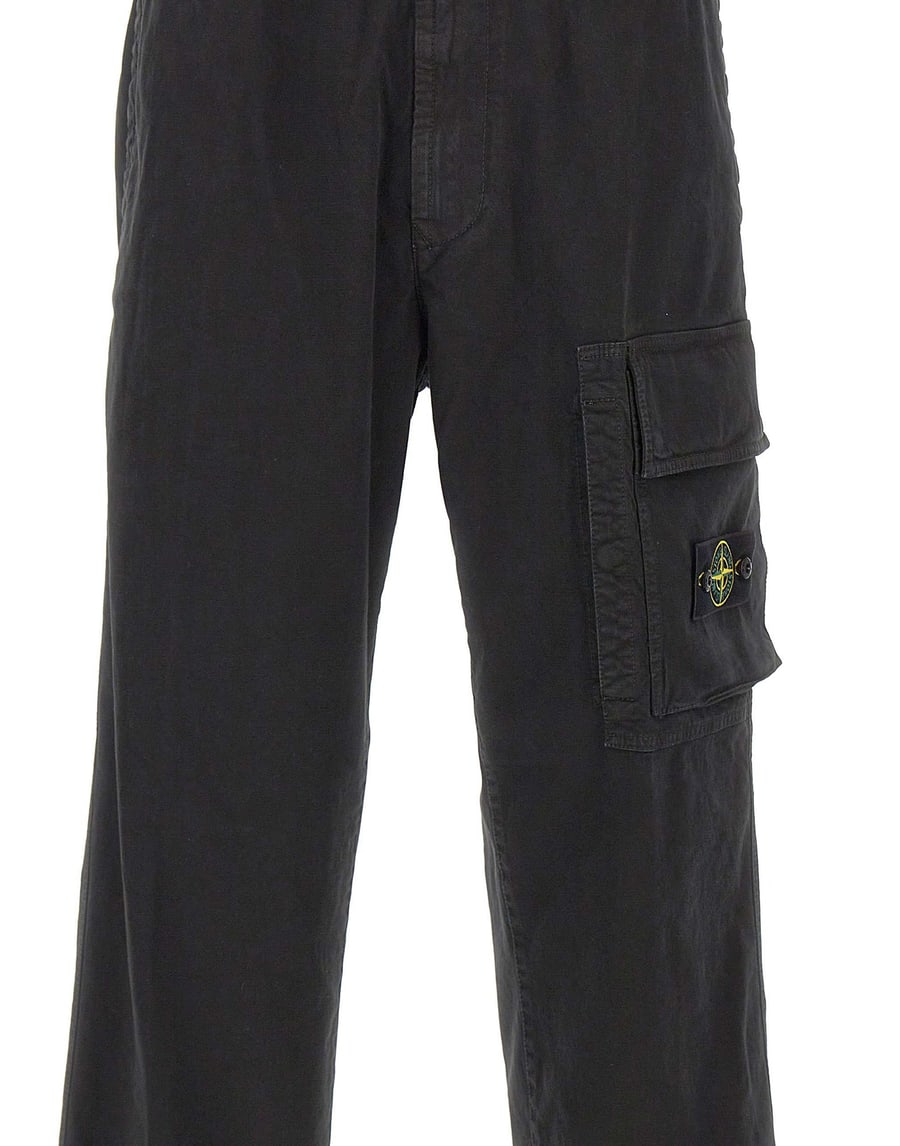 Stone Island Pantalone Loose in cotone, view 4