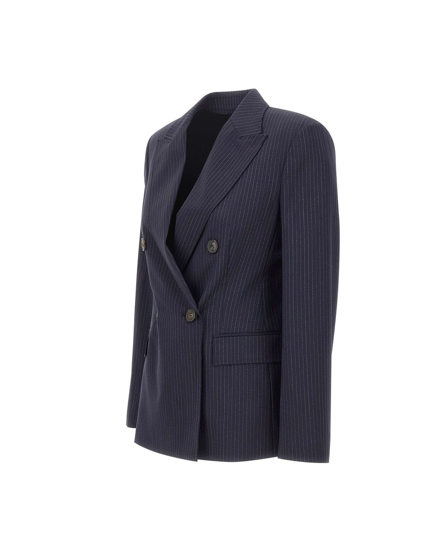 Max Mara Studio Blazer doppiopetto in tela di lana, view 2