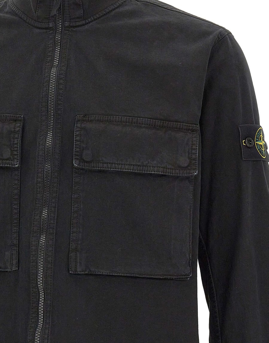Stone Island Giacca overshirt in cotone, view 4