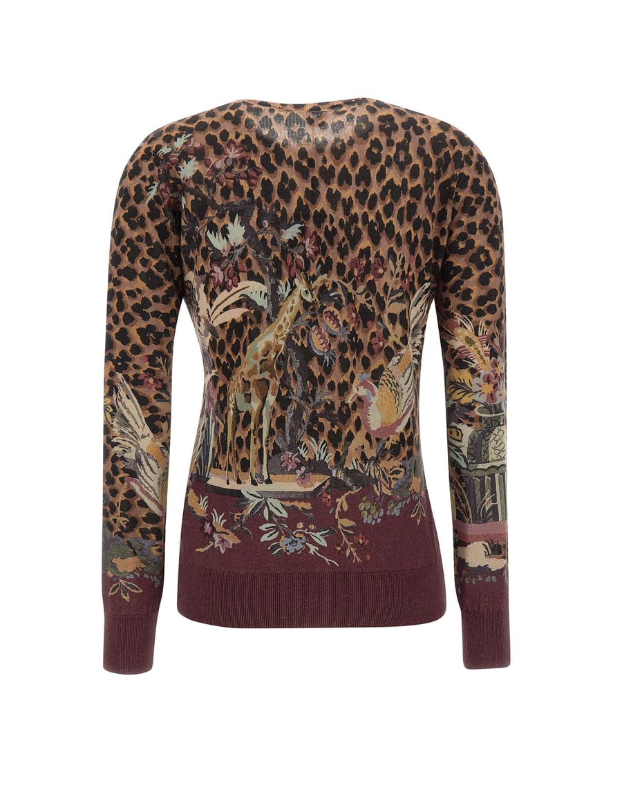 Etro Cardigan in seta e Cashmere floreale, view 3