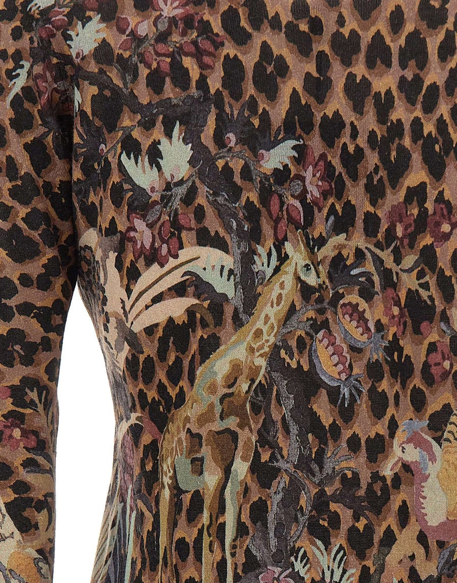 Etro Cardigan in seta e Cashmere floreale, view 4