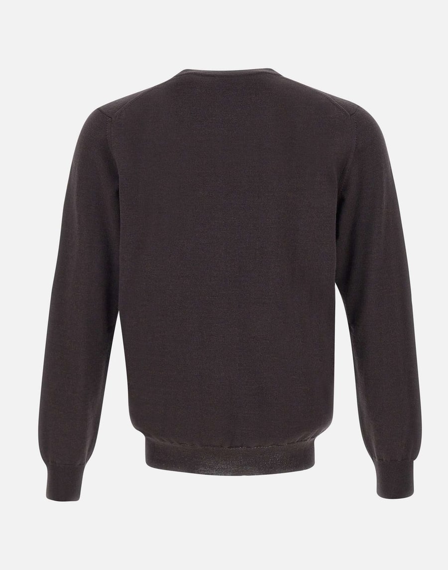 KANGRA Pullover girocollo in lana vergine, view 3
