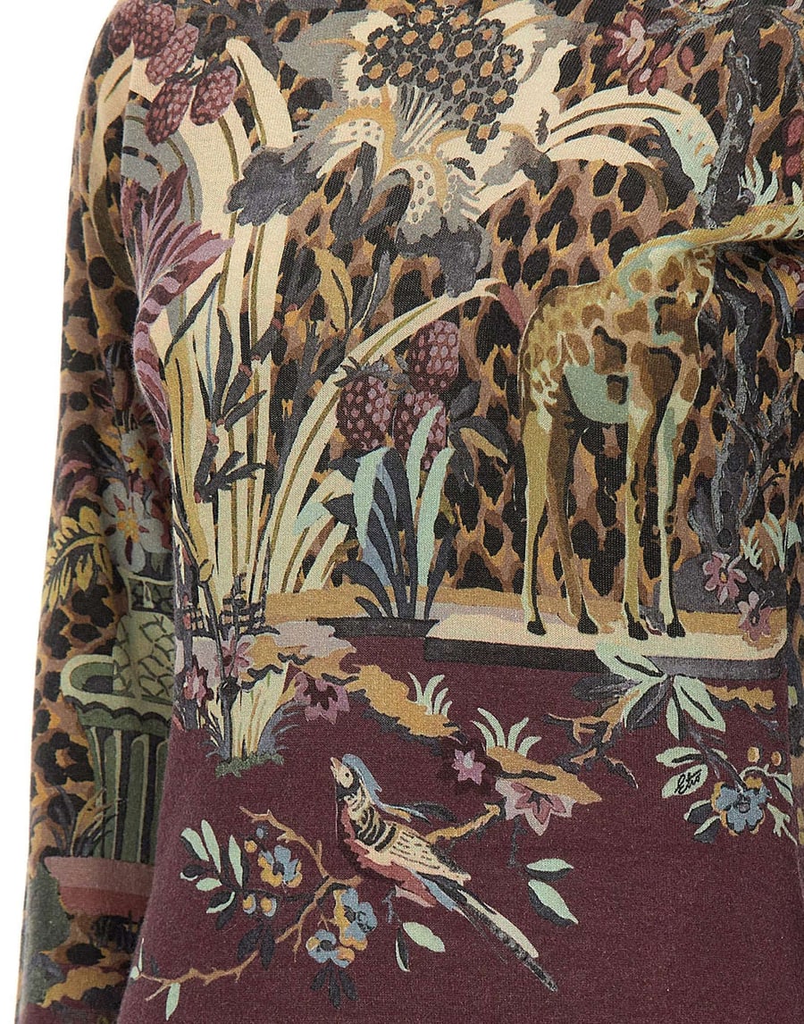 Etro Maglia floreale in seta e Cashmere, view 4
