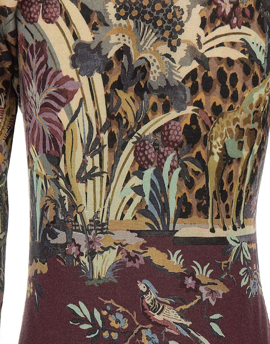 Etro Maglia floreale in seta e Cashmere, view 5
