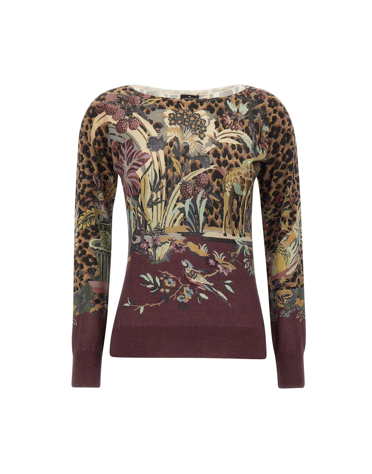 Etro Maglia floreale in seta e Cashmere