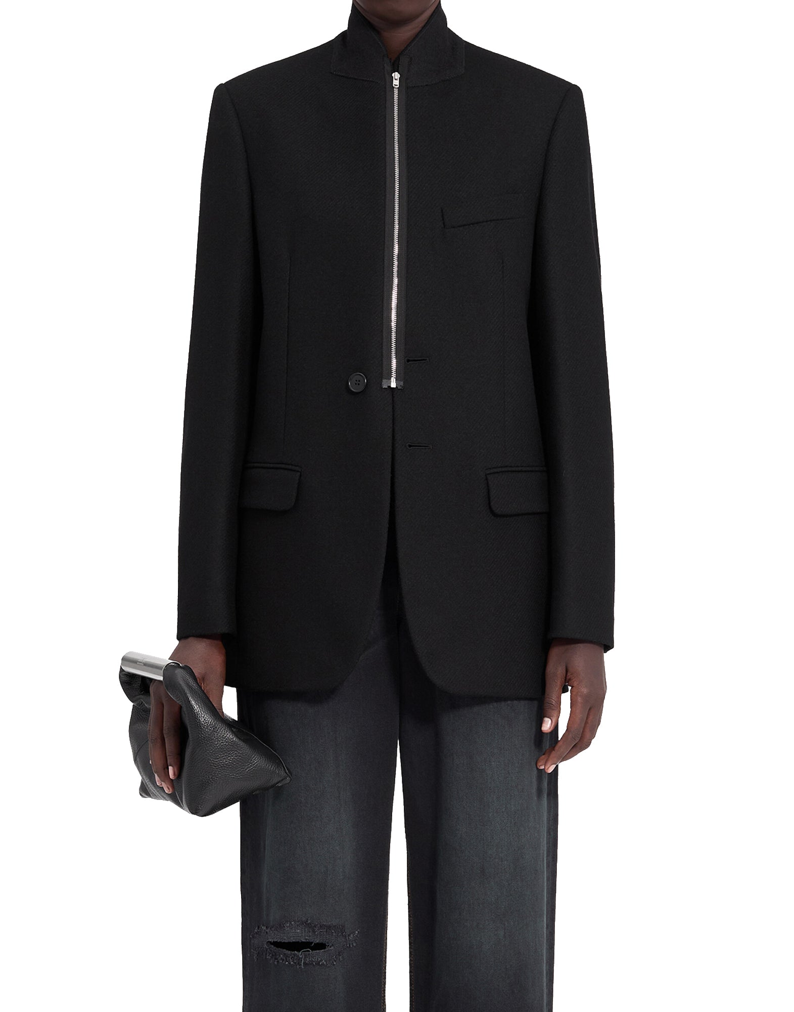 MM6 Maison Margiela Giacca in flanella con zip, view 2