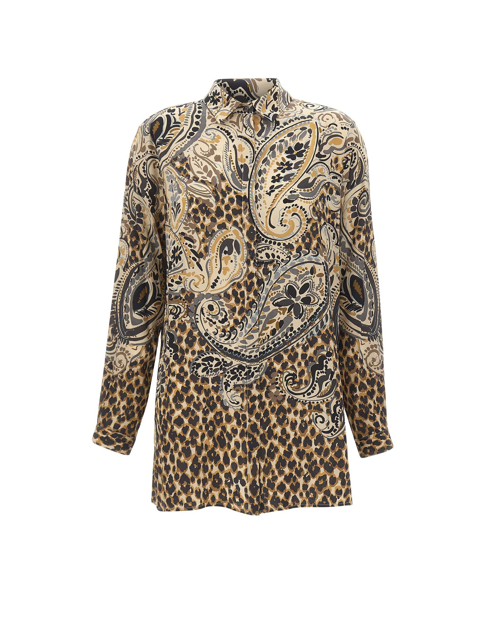 Etro Camicia lunga in seta stampata