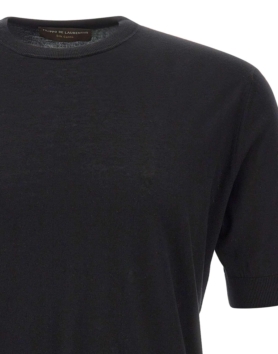 FILIPPO DE LAURENTIIS Maglia in seta a maniche corte, view 5