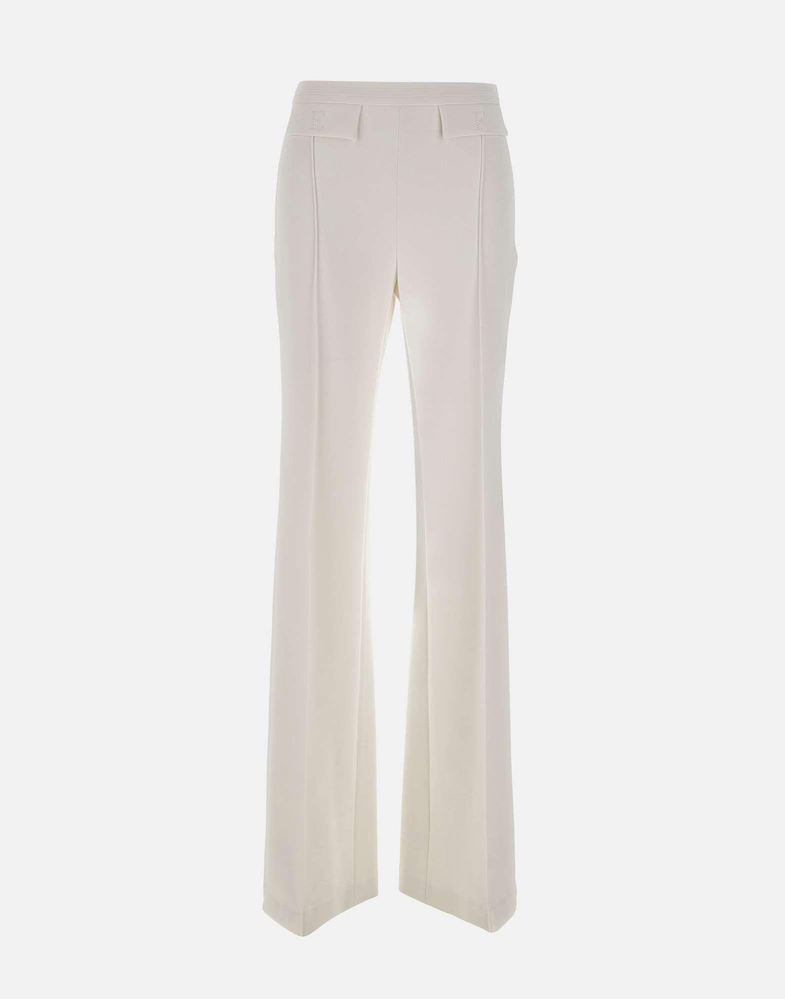Elisabetta Franchi Pantaloni in doppio crêpe stretch con logo ricamato