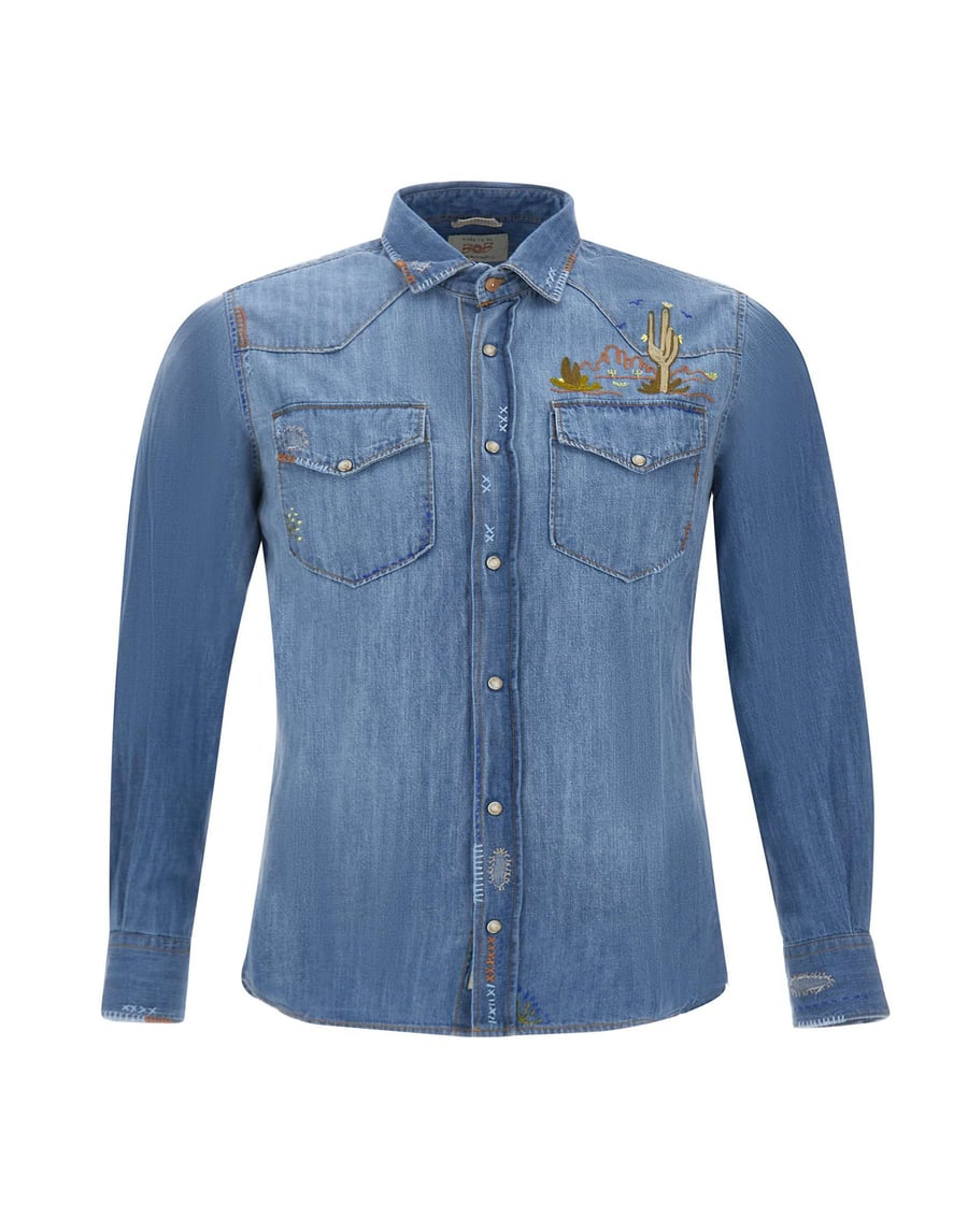 BOB Camicia in denim con ricami