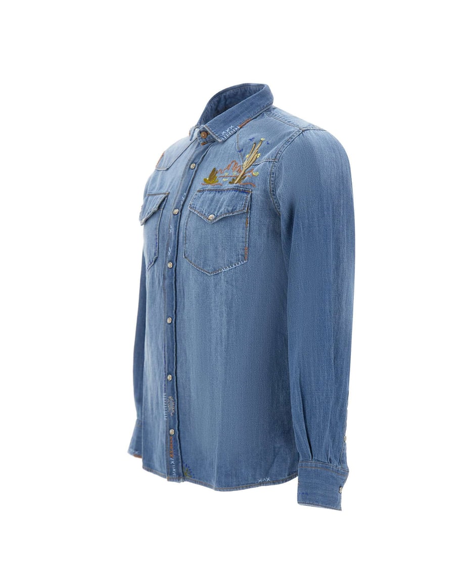 BOB Camicia in denim con ricami, view 2