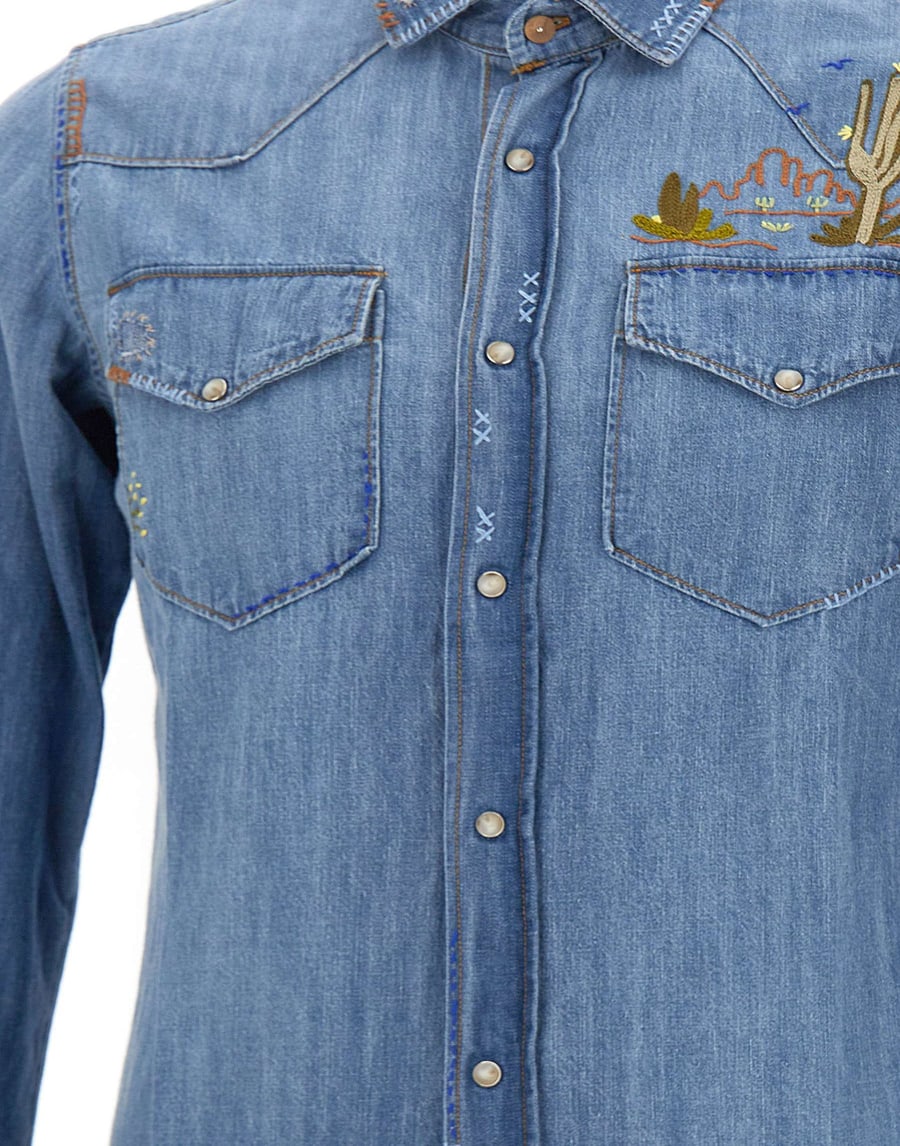 BOB Camicia in denim con ricami, view 5