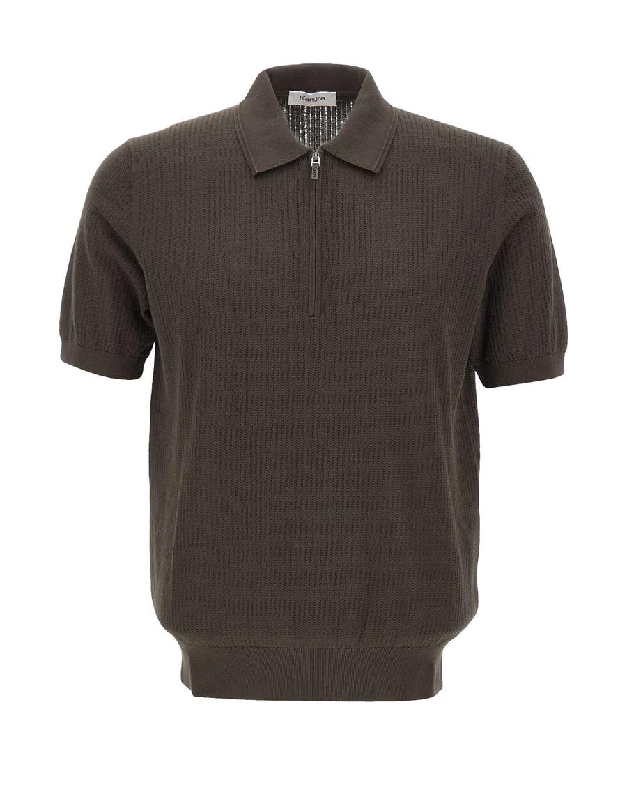 KANGRA Polo con treccine e mezza zip