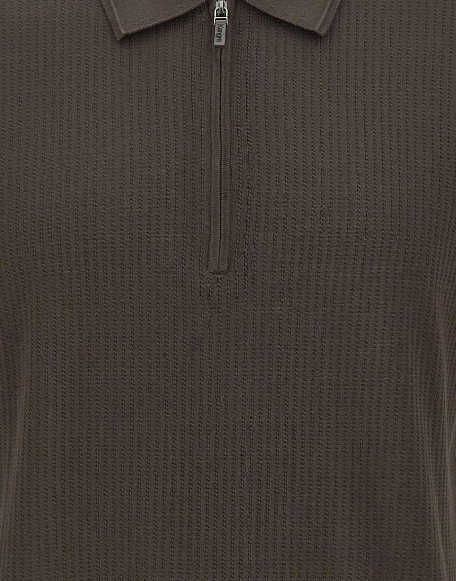 KANGRA Polo con treccine e mezza zip, view 4