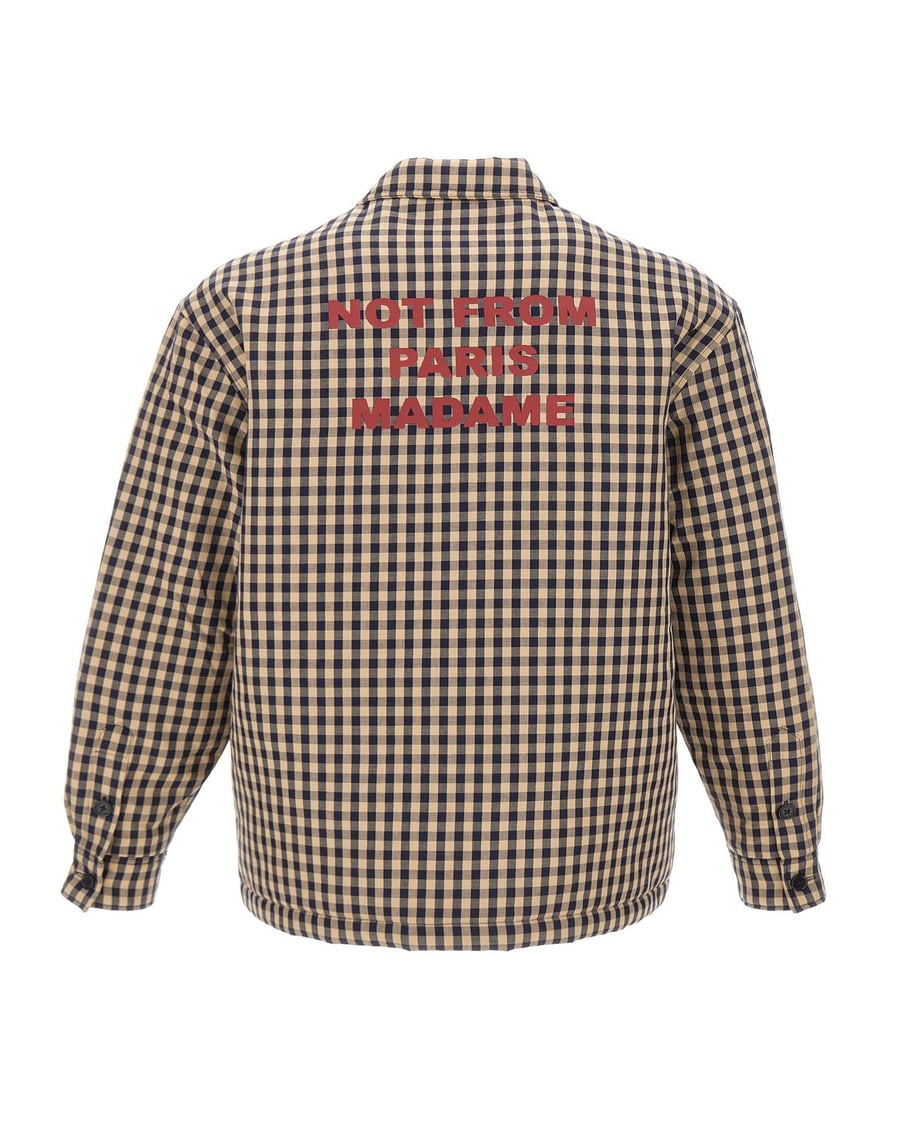 DROLE DE MONSIEUR Giacca overshirt con slogan, view 3
