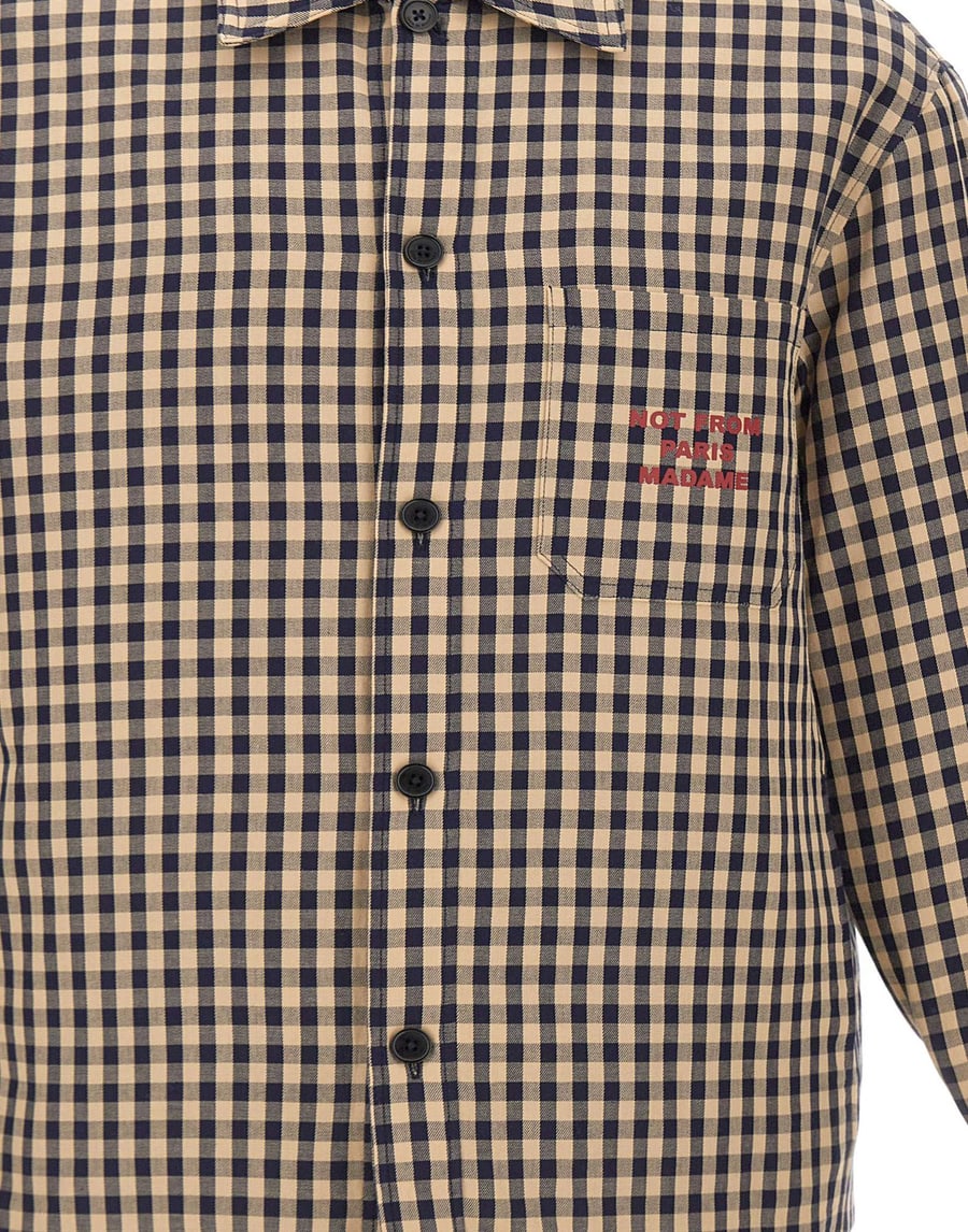 DROLE DE MONSIEUR Giacca overshirt con slogan, view 4