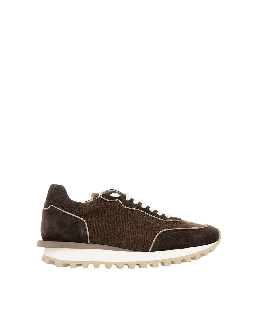 ELEVENTY Sneakers in pelle scamosciata e tessuto