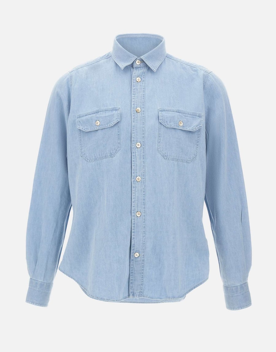 ELEVENTY Camicia in misto cotone e lino