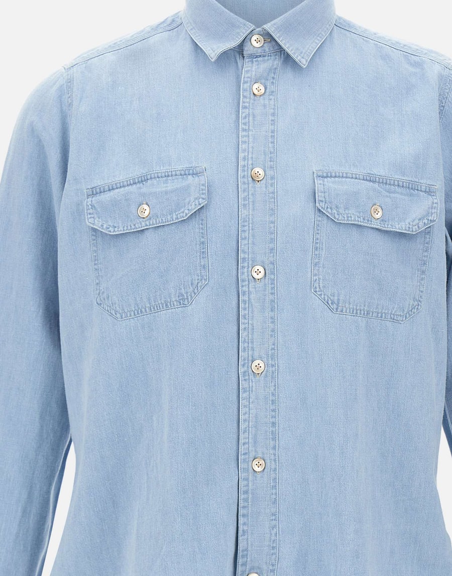ELEVENTY Camicia in misto cotone e lino, view 4