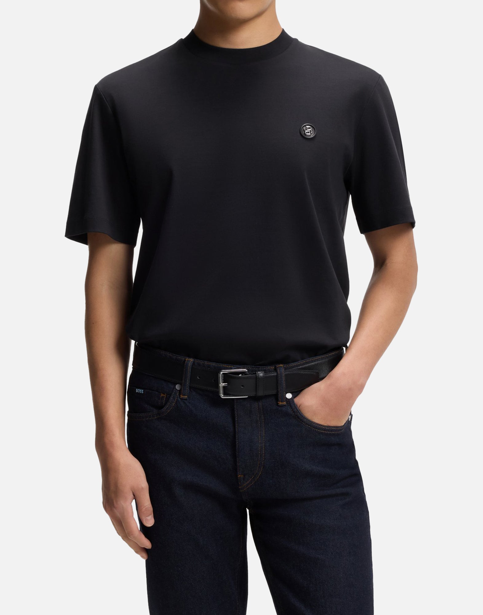 Boss T-shirt con monogramma Double B, view 2