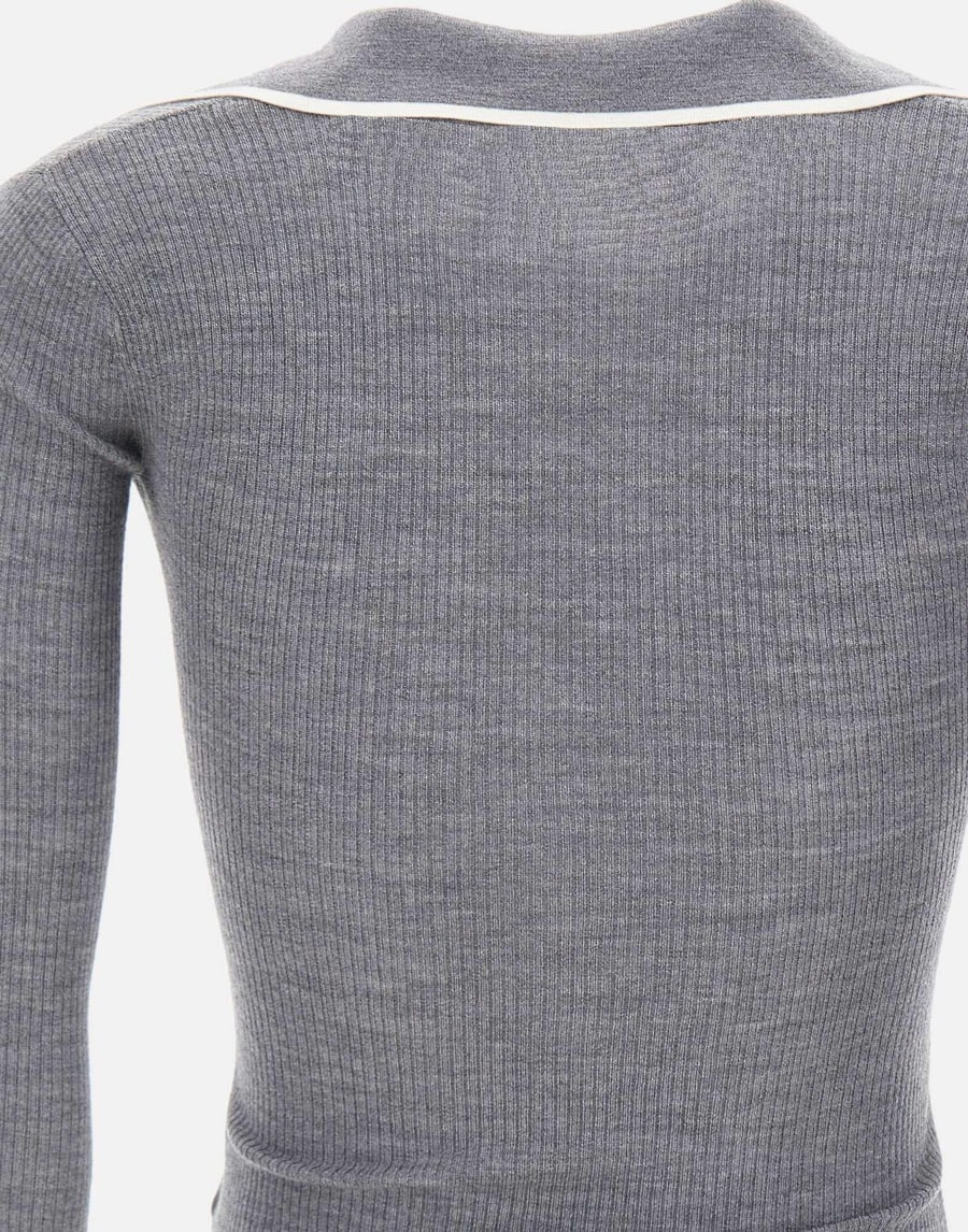 Elisabetta Franchi Polo in lana a costine
