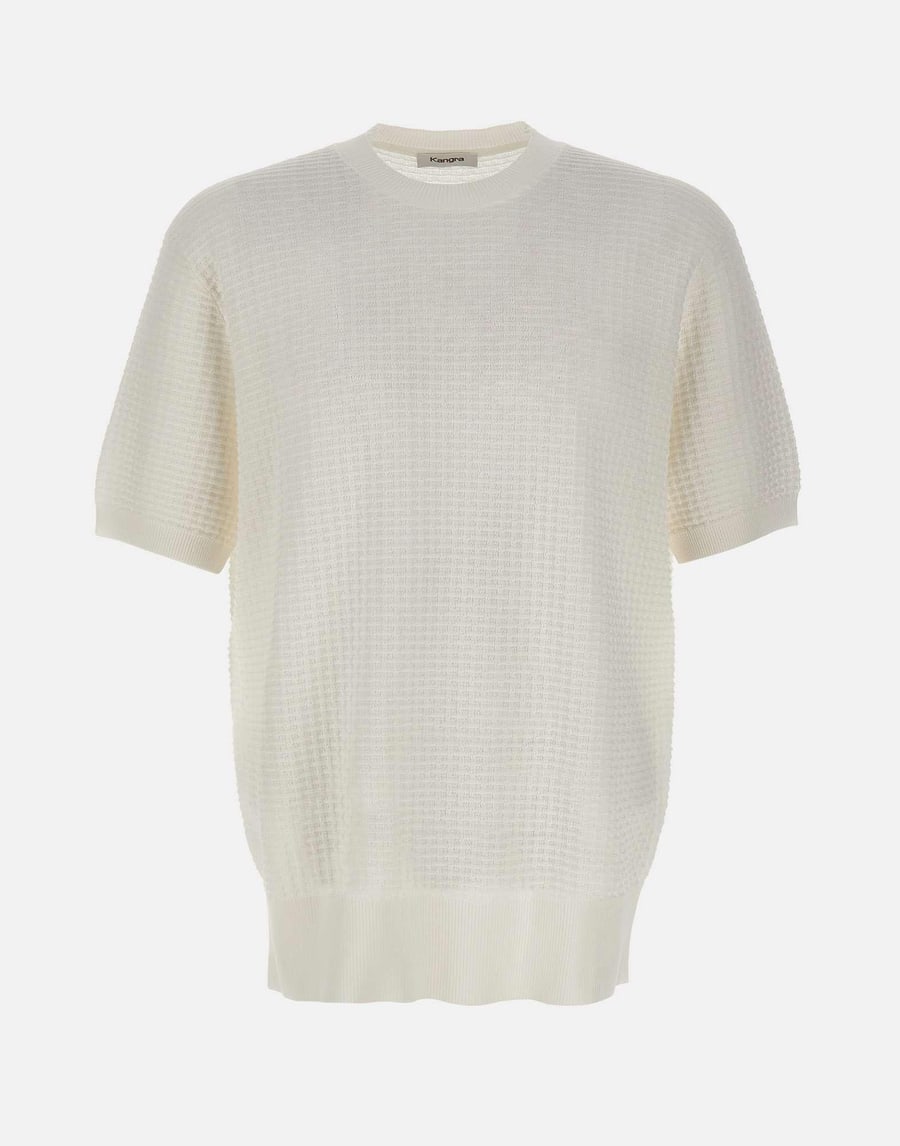 KANGRA Maglia girocollo in cotone punto alverare