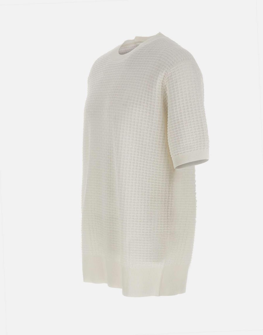 KANGRA Maglia girocollo in cotone punto alverare, view 2