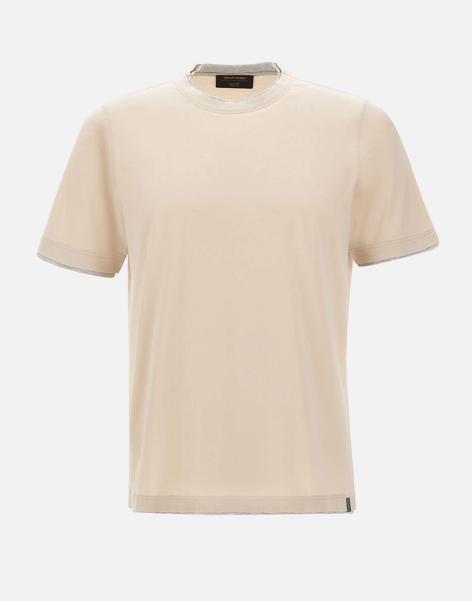 GRAN SASSO T-shirt in cotone con profili doppiati