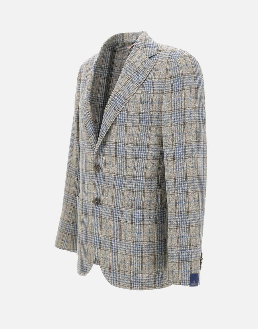 SANTANIELLO Blazer in lana e seta, view 2