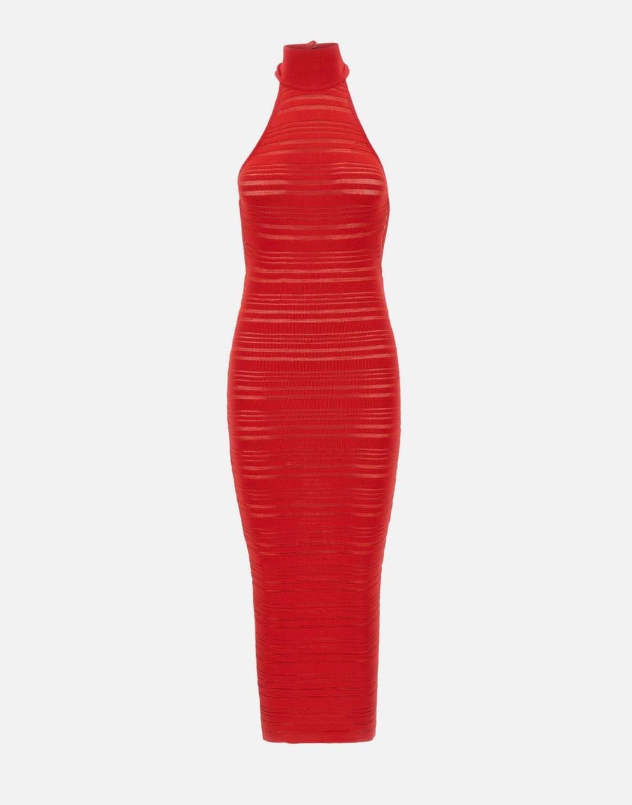 ANDREADAMO Abito  "Striped sheer knit"