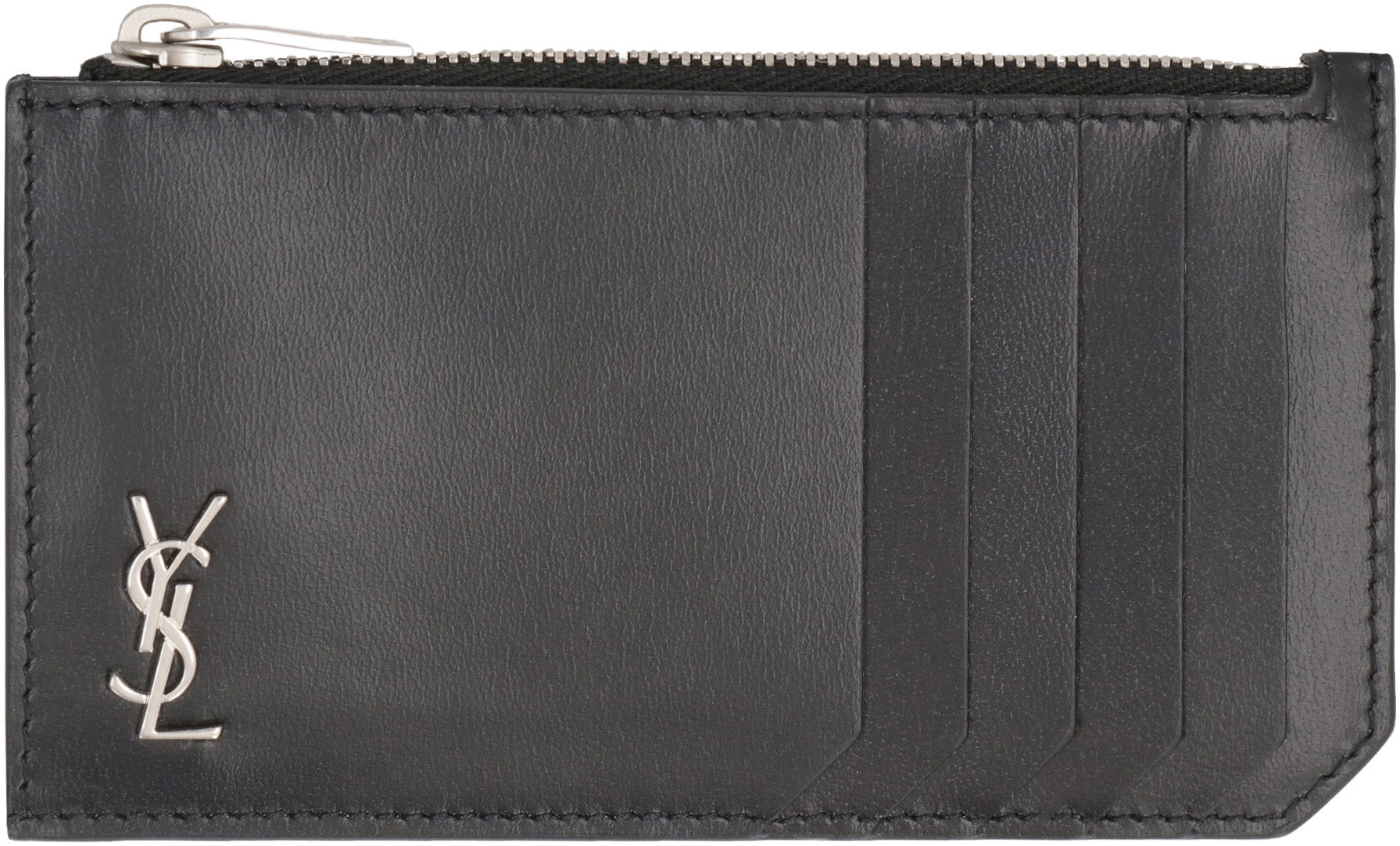 Saint Laurent Portacarte in pelle liscia