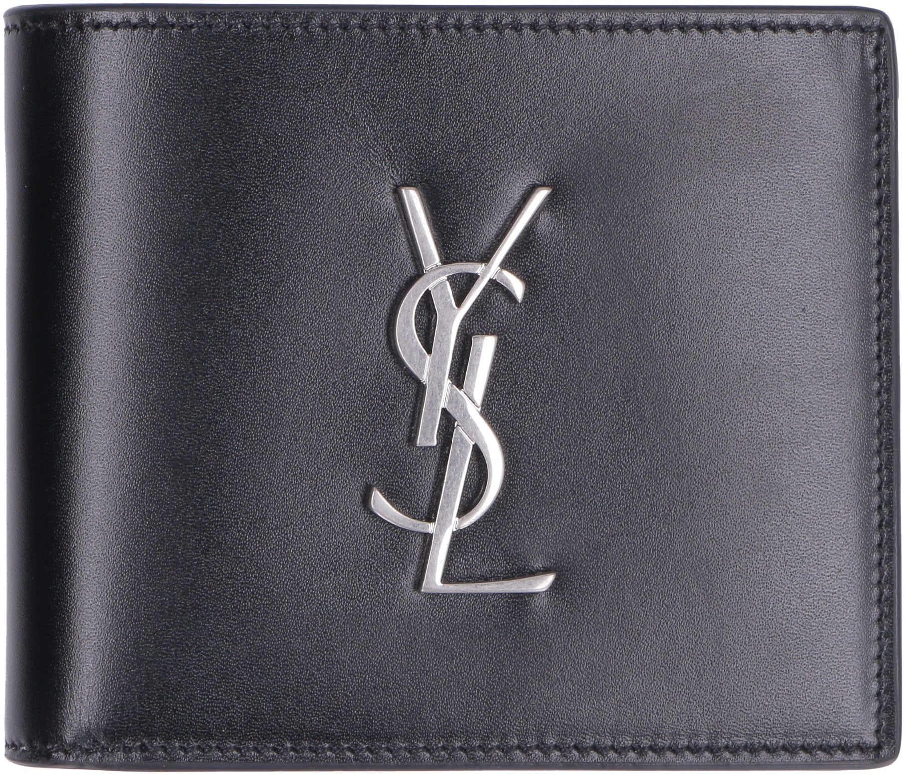 Saint Laurent Portafoglio East/West in pelle con logo