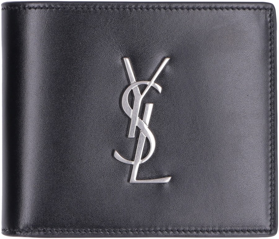 Saint Laurent Portafoglio East/West in pelle con logo