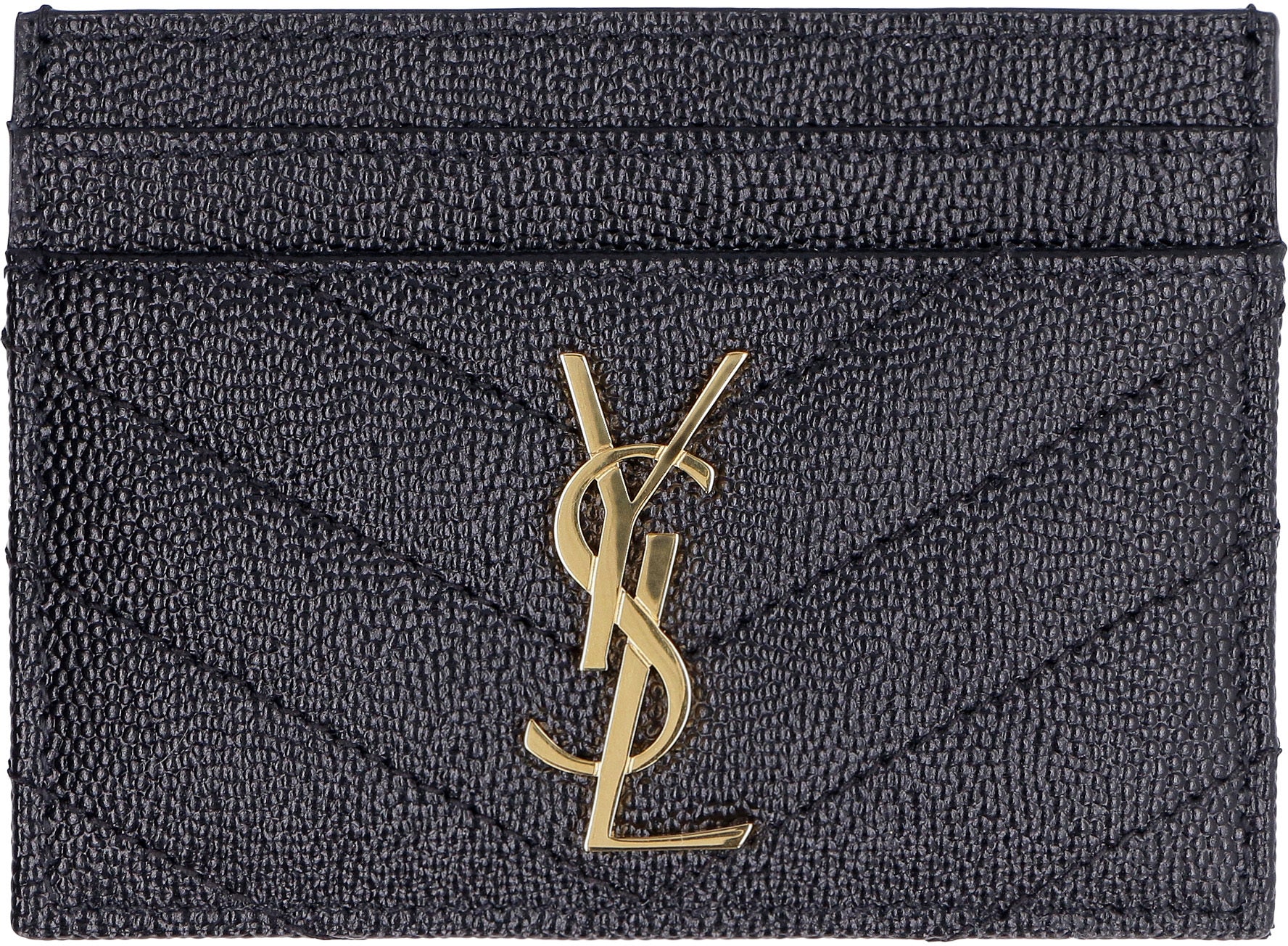 Saint Laurent Portacarte in pelle con logo
